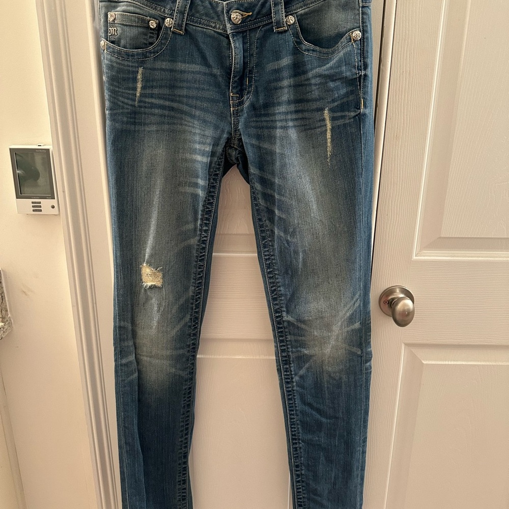 Miss Me Blue Distressed Skinny Jeans